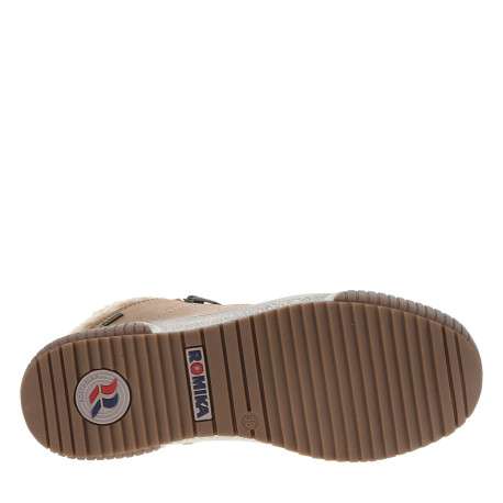 Bottines taupe à talon plat munies de lacets et d'un zip latéral - Image 6
