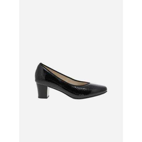 Escarpins noirs vernis avec semelle à talon décroché moyen épais - Image 2