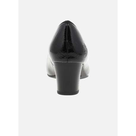 Escarpins noirs vernis avec semelle à talon décroché moyen épais - Image 4