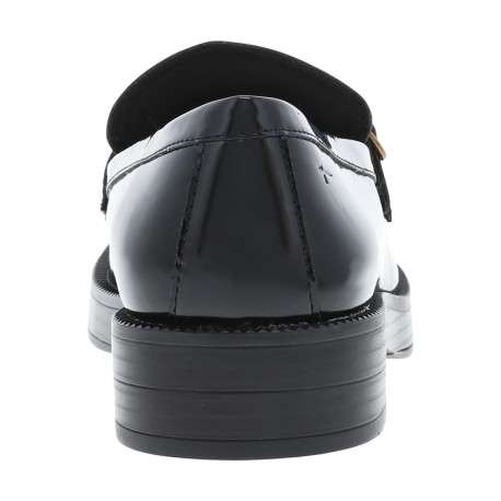 Mocassins noirs vernis à talon décroché bas pourvus de boucles à ardillons - Image 4