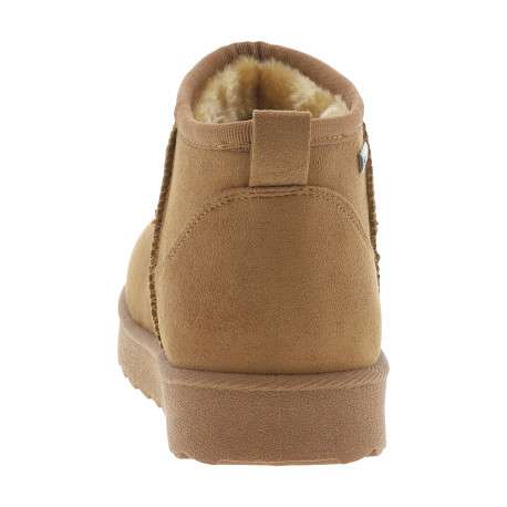 Boots noisette à talon compensé bas avec une semelle crantée - Image 4