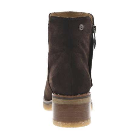Boots en cuir moka à talon décroché moyen avec une fermeture zippée - Image 4