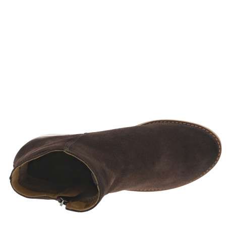 Boots en cuir moka à talon décroché moyen avec une fermeture zippée - Image 5