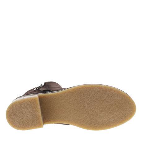 Boots en cuir moka à talon décroché moyen avec une fermeture zippée - Image 6