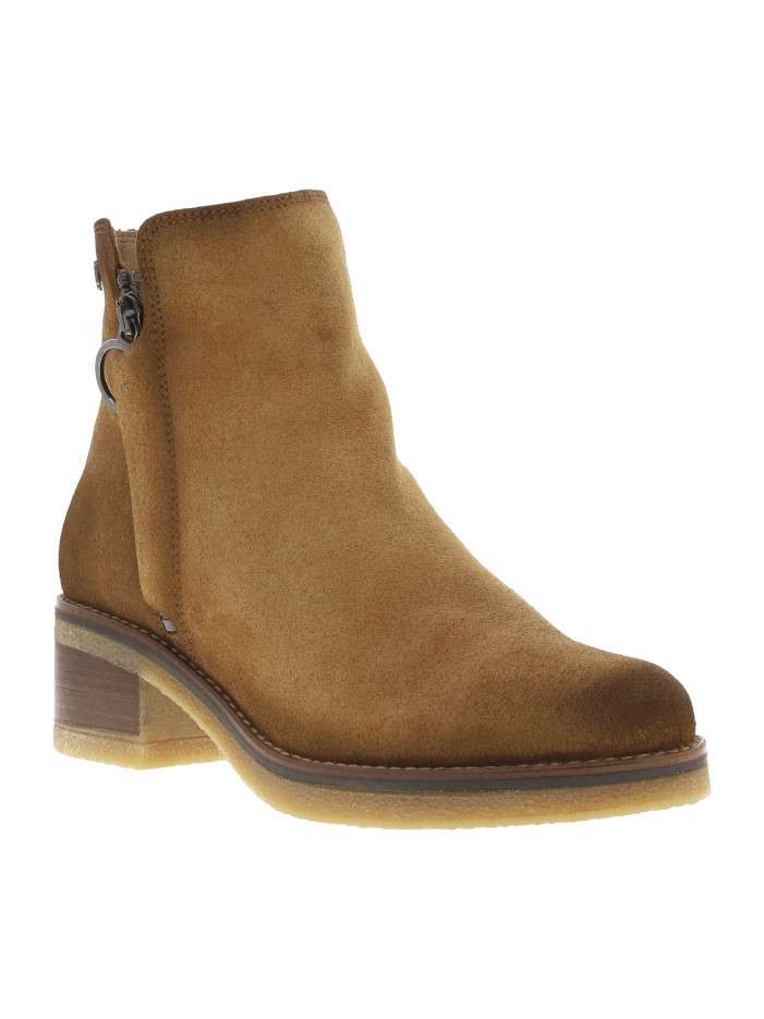 Boots en cuir brunes à...