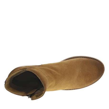 Boots en cuir brunes à talon décroché moyen avec une fermeture zippée - Image 5
