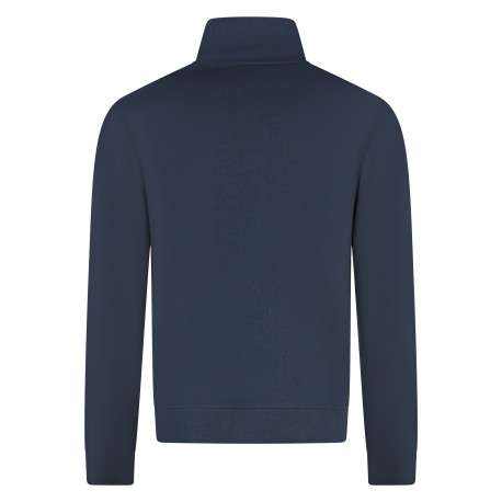 Sweat zippé en coton bleu marine muni d'une coupe droite et d'un col montant - Image 2