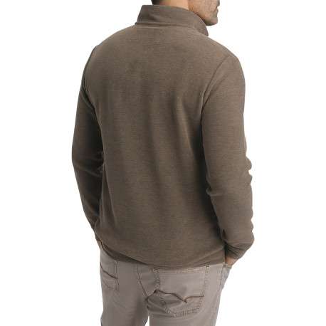 Sweat taupe uni muni d'une coupe droite et d'un col camionneur - Image 3