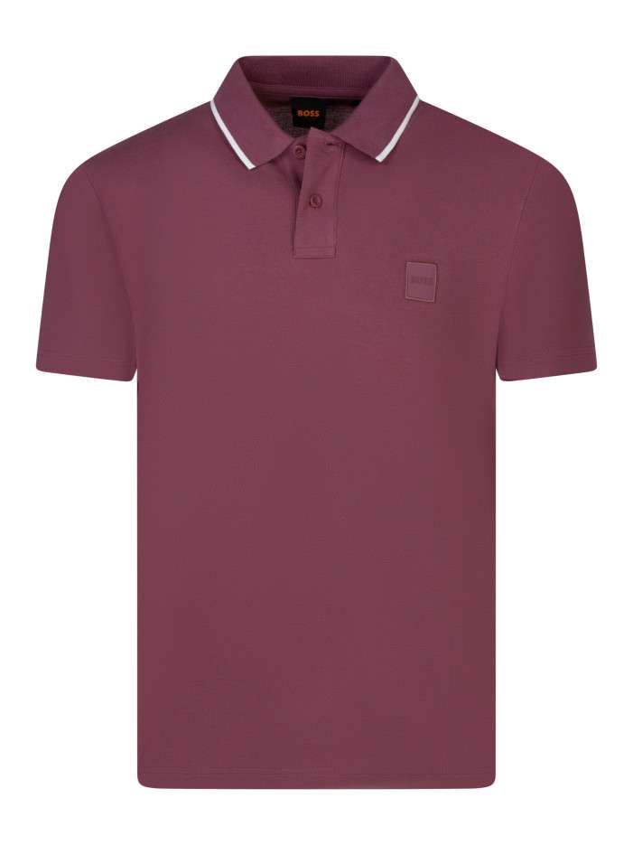Polo en coton prune uni...
