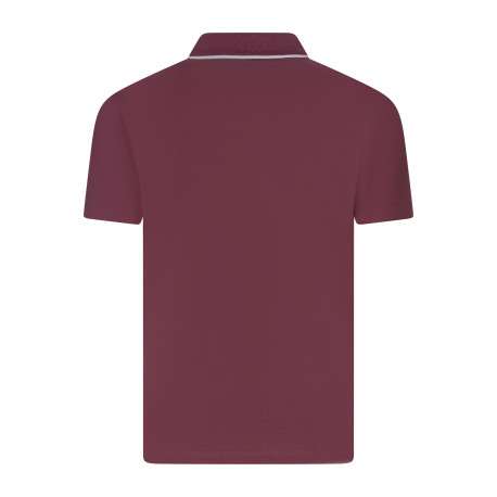 Polo en coton prune uni avec une coupe droite et un col boutonné - Image 2