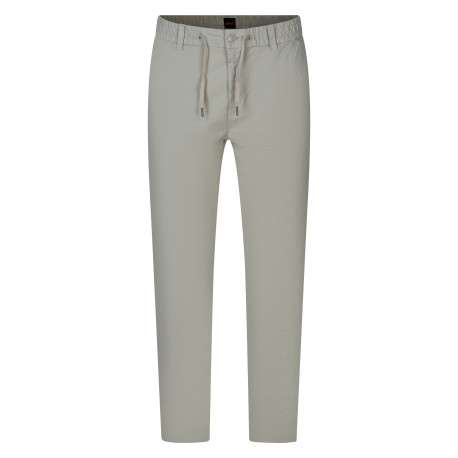 Pantalon chino en coton beige clair uni avec une coupe tapered