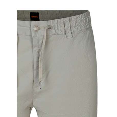 Pantalon chino en coton beige clair uni avec une coupe tapered - Image 3