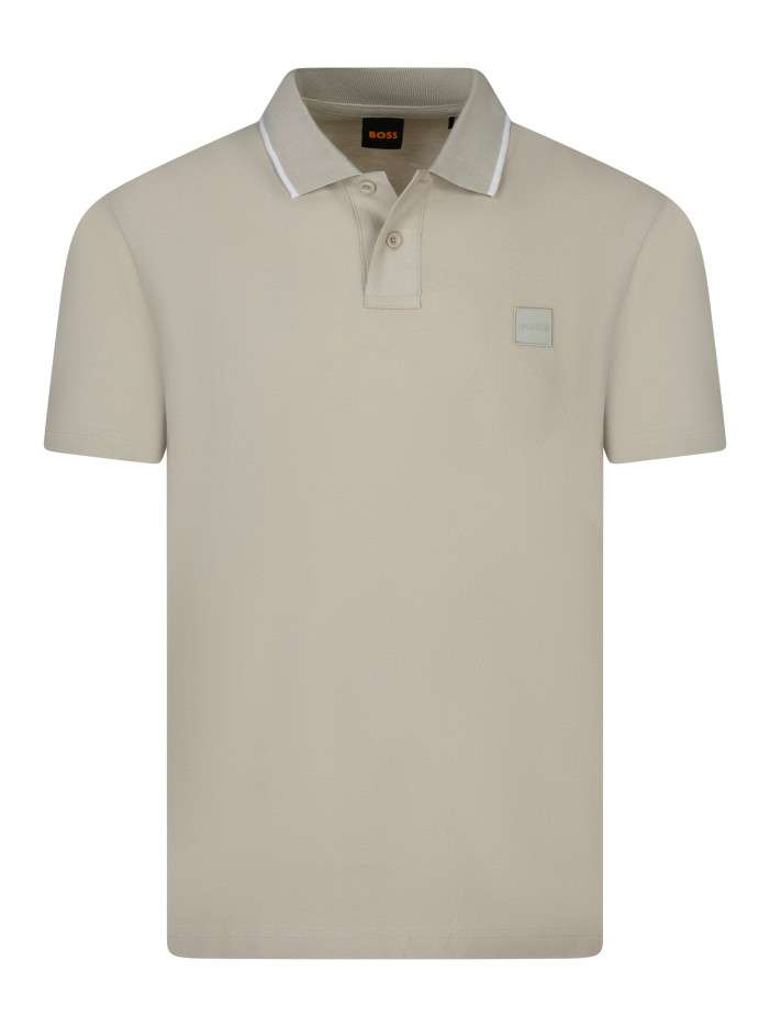 Polo en coton beige avec...