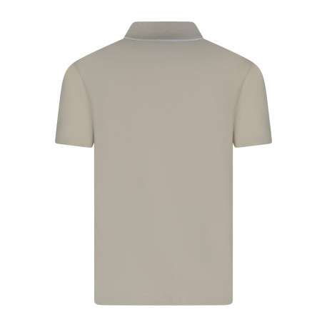 Polo en coton beige avec une coupe droite et un col avec 2 boutons - Image 2