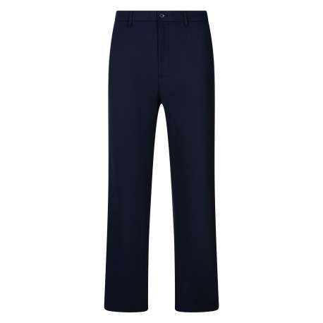 Pantalon chino bleu marine uni à une coupe droite avec 1 zip et 1 bouton