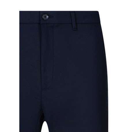 Pantalon chino bleu marine uni à une coupe droite avec 1 zip et 1 bouton - Image 3