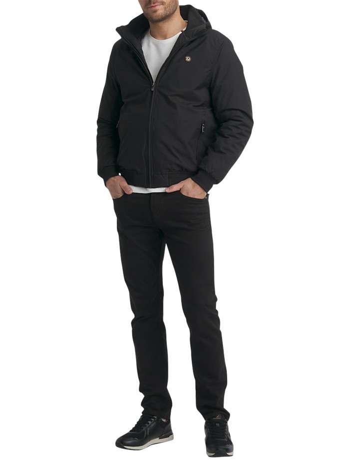 Blouson chaud noir uni...