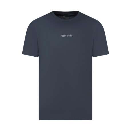 T-shirt en coton gris uni avec une coupe droite et un col rond