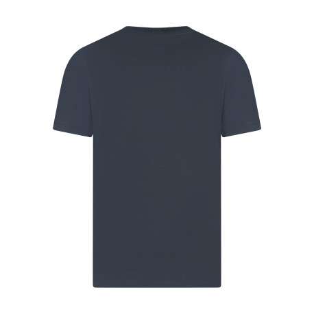 T-shirt en coton gris uni avec une coupe droite et un col rond - Image 2