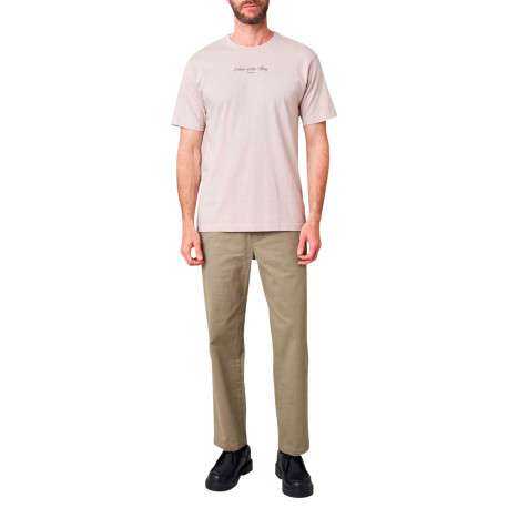 T-shirt en coton beige à imprimé gants de box avec une coupe droite - Image 3