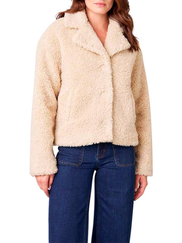 Blouson beige uni en tissu...