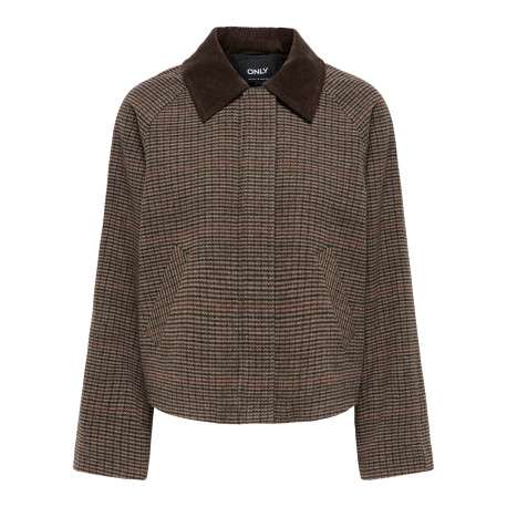 Veste marron à coupe droite pourvue d'un col à revers et de manches longues