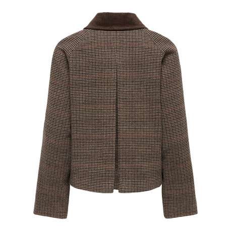 Veste marron à coupe droite pourvue d'un col à revers et de manches longues - Image 2