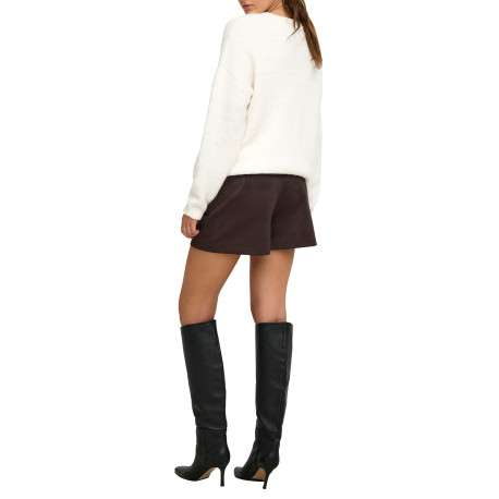 Short chino marron à coupe droite pourvu d'une ceinture décorative - Image 4