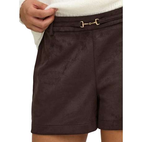 Short chino marron à coupe droite pourvu d'une ceinture décorative - Image 5