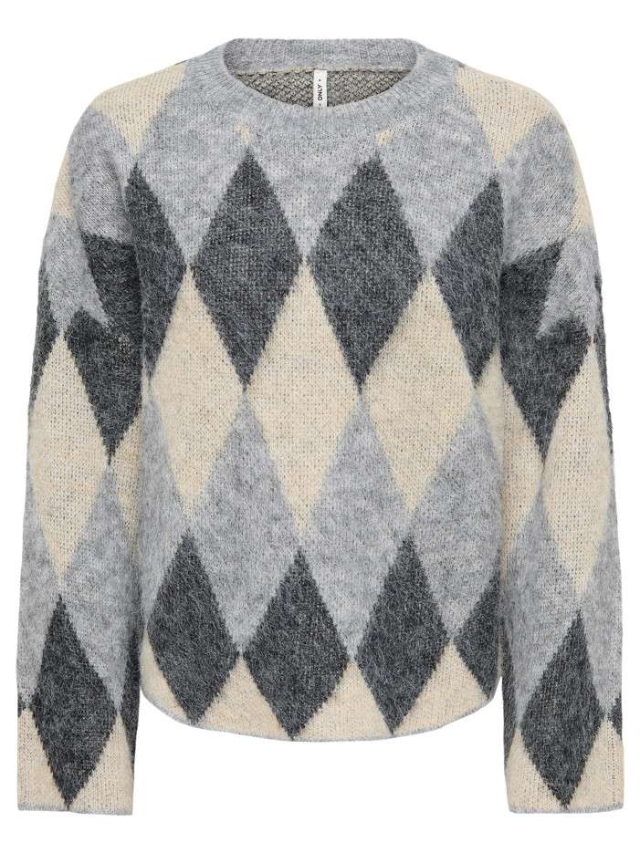 Pull gris à coupe droite...