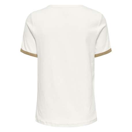 T-shirt en coton biologique blanc à coupe droite pourvu d'un col rond - Image 2