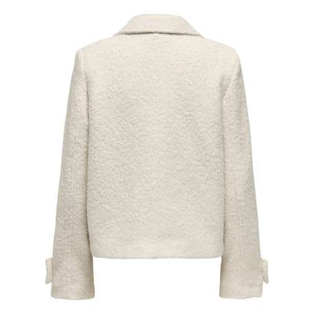 Veste écrue à coupe droite pourvue d'un col à revers et de manches longues - Image 2