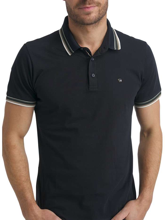 Polo en coton bleu marine...
