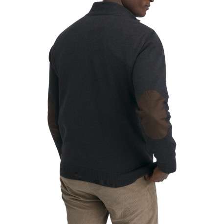 Pull en coton mélangé marron orné du logo avec un col camionneur - Image 3
