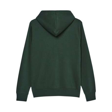 Sweat zippé en coton mélangé vert à coupe droite pourvu de manches longues - Image 2