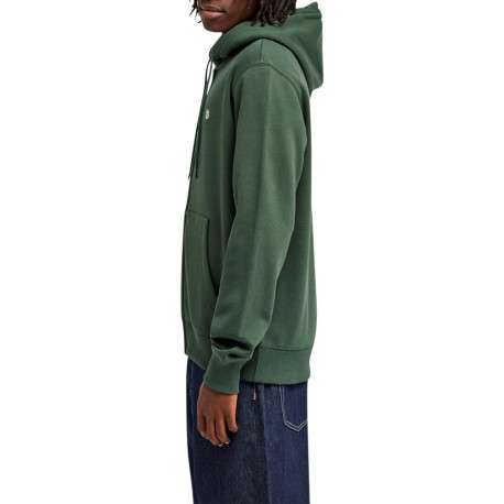 Sweat zippé en coton mélangé vert à coupe droite pourvu de manches longues - Image 5
