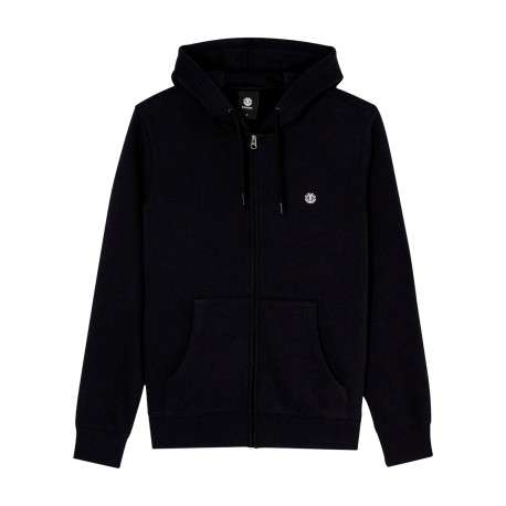 Sweat zippé en coton mélangé noir à coupe droite pourvu de manches longues