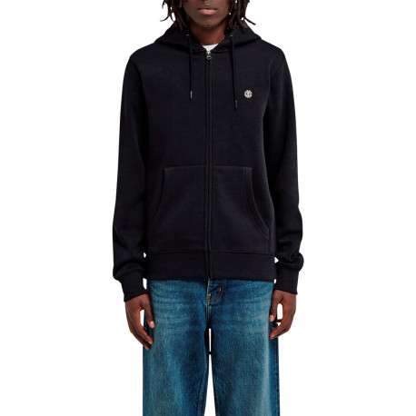 Sweat zippé en coton mélangé noir à coupe droite pourvu de manches longues - Image 3