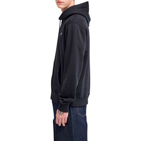 Sweat zippé en coton mélangé noir à coupe droite pourvu de manches longues - Image 5