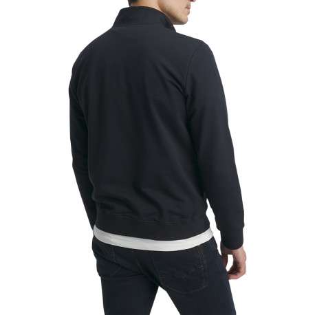 Sweat en coton mélangé stretch bleu marine à coupe droite et manches longues - Image 3