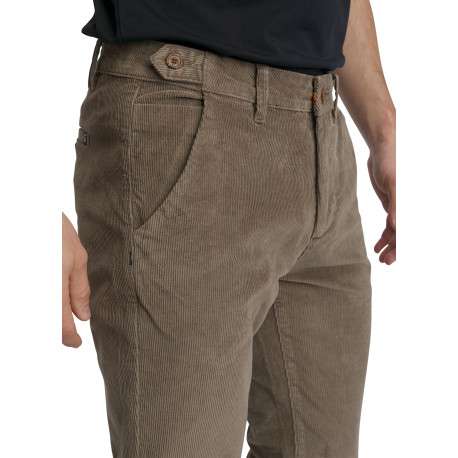 Pantalon chino taupe en coton velours côtelé doté d'une coupe slim - Image 4