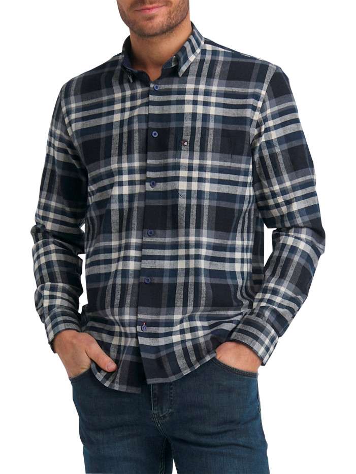 Chemise en coton bleu...