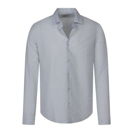 Chemise blanche à motifs dotée d'une coupe slim un col à revers