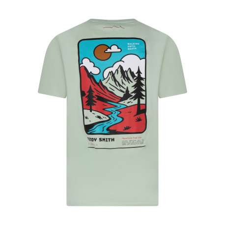 T-shirt vert en coton avec un imprimé dans le dos et sur la poitrine - Image 2