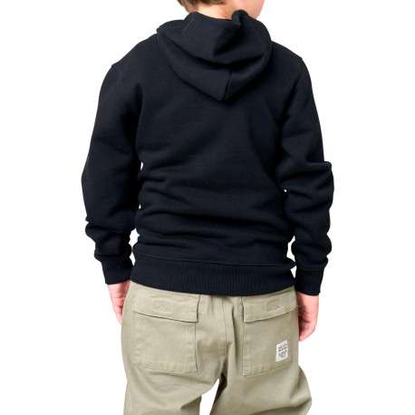 Sweat noir uni avec une voiture imprimée et un col à capuche - Image 2