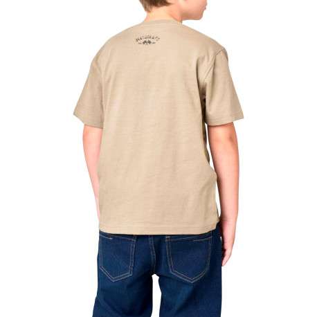 T-shirt en coton beige avec une moto imprimée et une coupe droite - Image 2