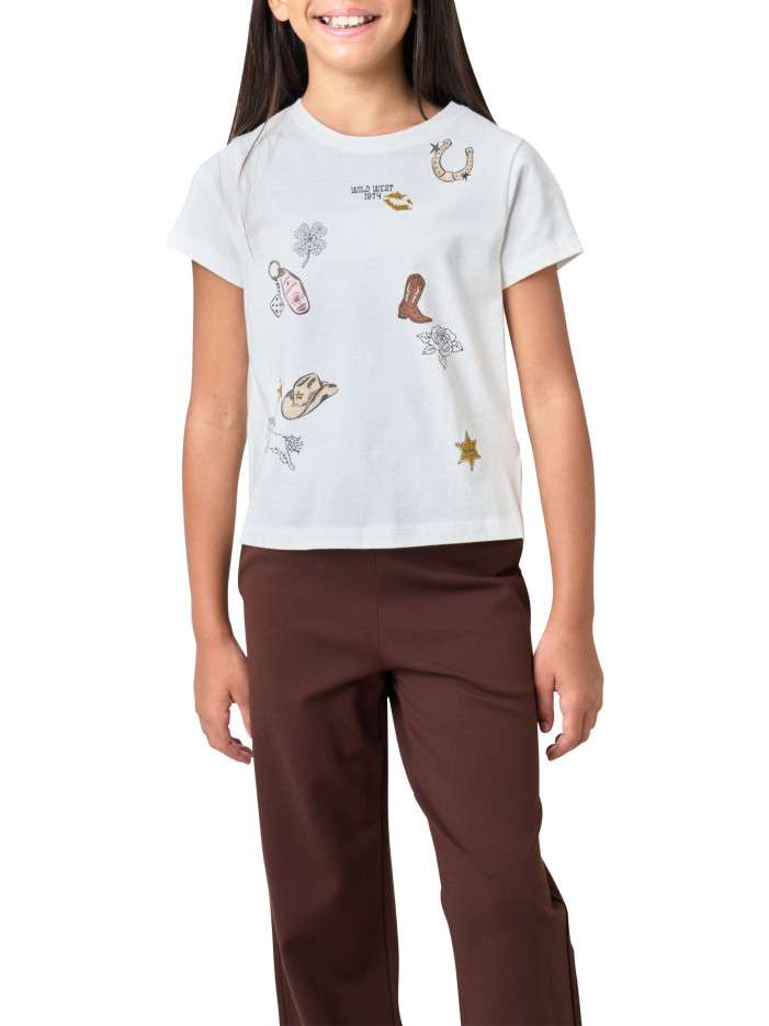 T-shirt en coton blanc à...