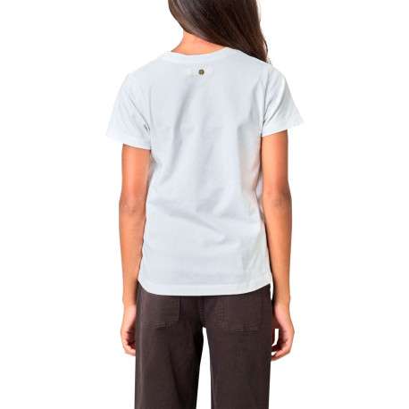 T-shirt manches courtes en coton blanc à imprimé léopard avec un col rond - Image 2