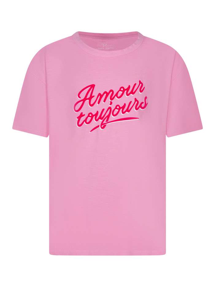 T-shirt en coton rose avec...