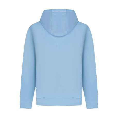 Sweat en coton mélangé bleu ciel uni à coupe droite doté de manches longues - Image 2
